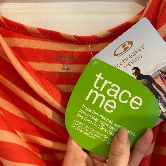 Icebreaker striped peach/coral dress - Picture 3 of 7